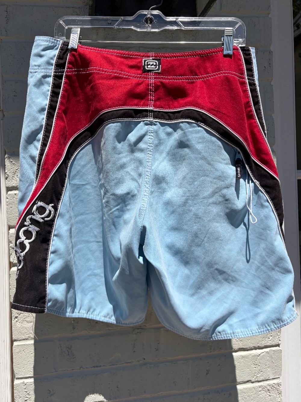 Vintage Billabong Andy Irons surf shorts 33 blue, red, black - Picture 2 of 16